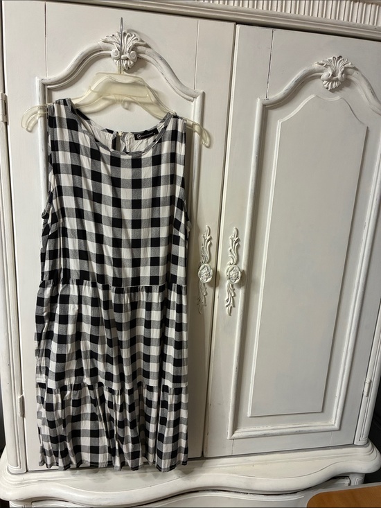 PrettyGarden Dresses & Skirts - Women's Black and White Gingham Midi Dress
